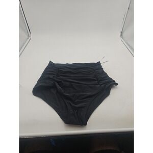 Cocopear swim bottom separate women's Large plus black ruched swimwear beach new